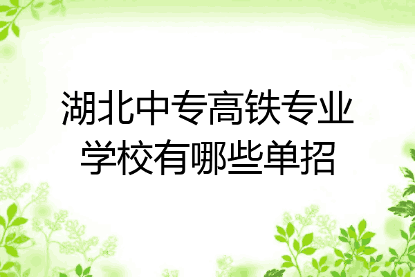 湖北中专高铁专业学校有哪些单招