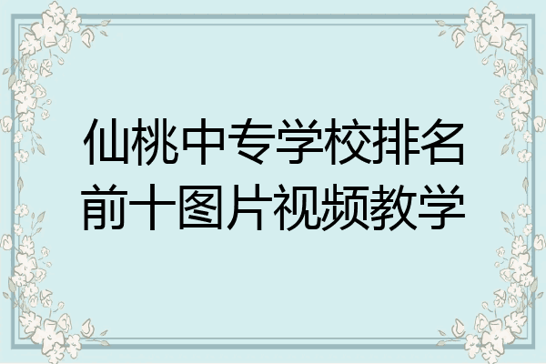 仙桃中专学校排名前十图片视频教学