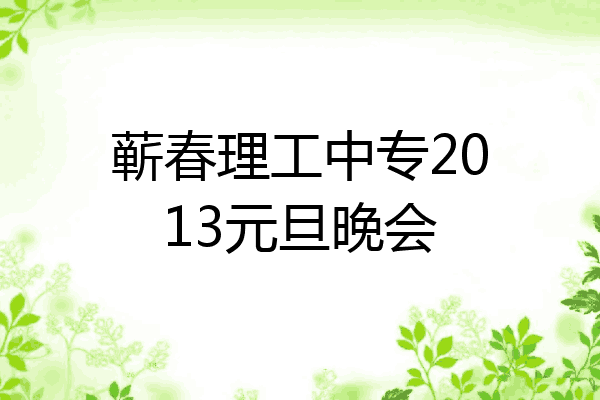蕲春理工中专2013元旦晚会