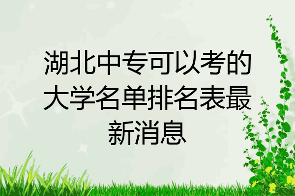 湖北中专可以考的大学名单排名表最新消息