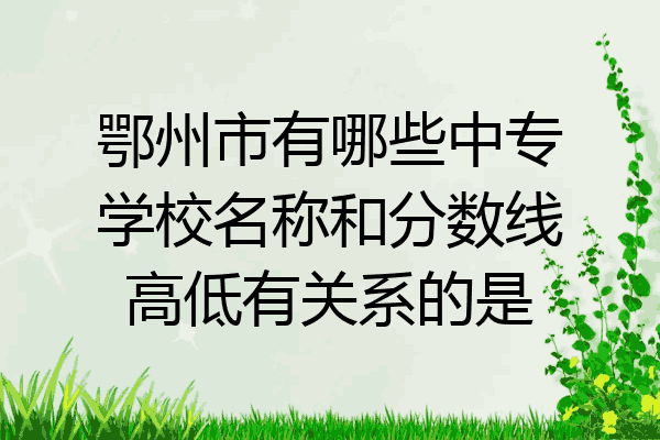 鄂州市有哪些中专学校名称和分数线高低有关系的是