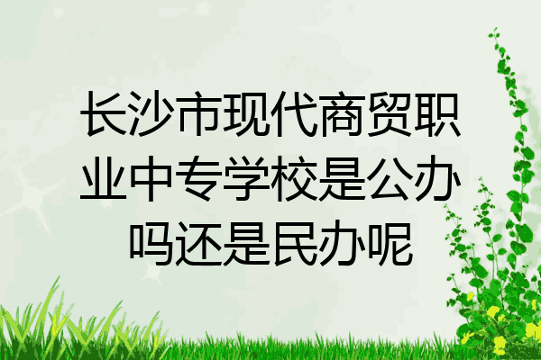 长沙市现代商贸职业中专学校是公办吗还是民办呢