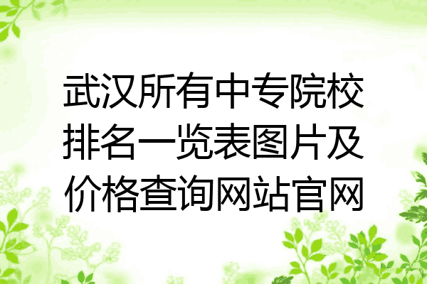 武汉所有中专院校排名一览表图片及价格查询网站官网