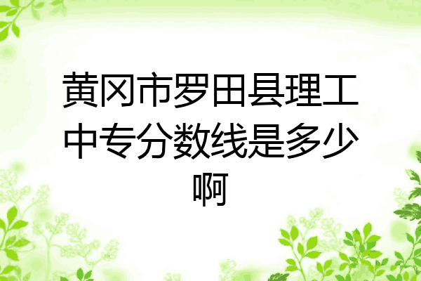黄冈市罗田县理工中专分数线是多少啊