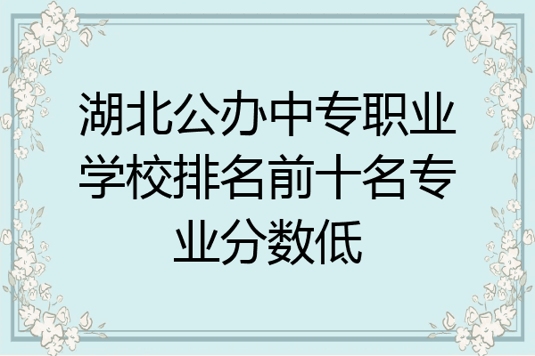 湖北公办中专职业学校排名前十名专业分数低
