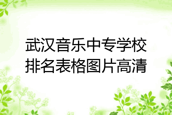 武汉音乐中专学校排名表格图片高清