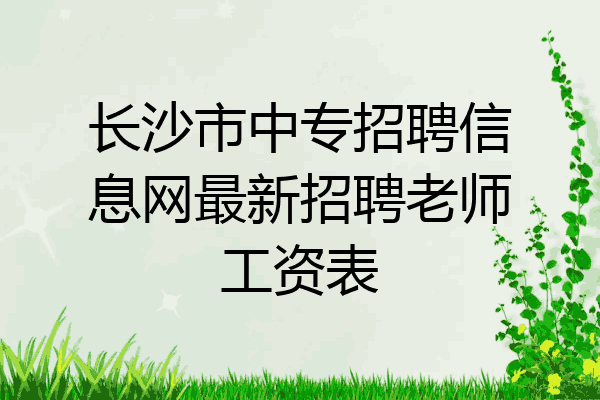 长沙市中专招聘信息网最新招聘老师工资表
