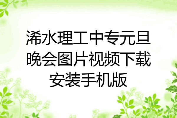 浠水理工中专元旦晚会图片视频下载安装手机版