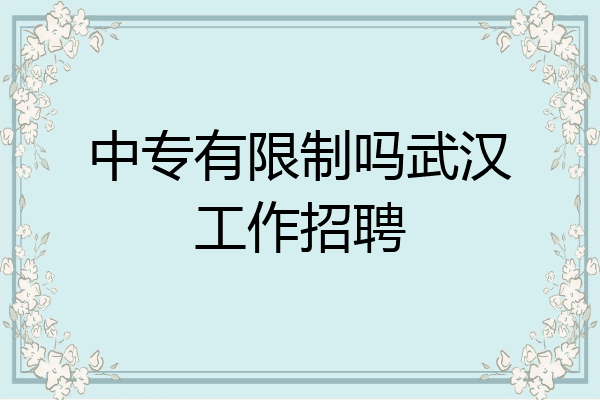 中专有限制吗武汉工作招聘