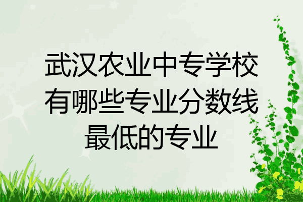 武汉农业中专学校有哪些专业分数线最低的专业