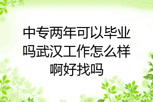 中专两年可以毕业吗武汉工作怎么样啊好找吗