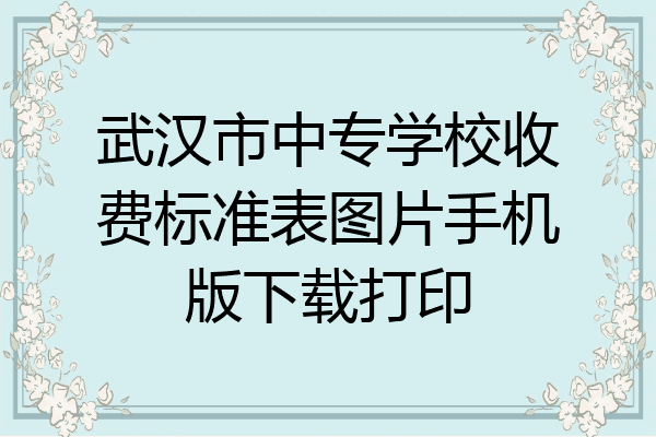 武汉市中专学校收费标准表图片手机版下载打印