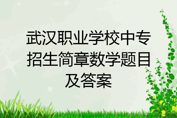 武汉职业学校中专招生简章数学题目及答案