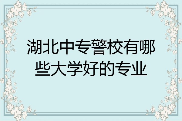 湖北中专警校有哪些大学好的专业