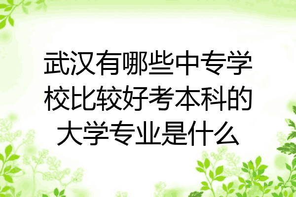武汉有哪些中专学校比较好考本科的大学专业是什么