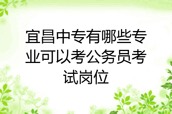 宜昌中专有哪些专业可以考公务员考试岗位