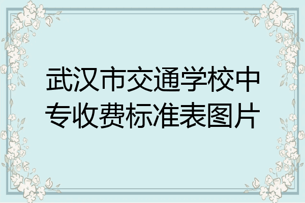 武汉市交通学校中专收费标准表图片