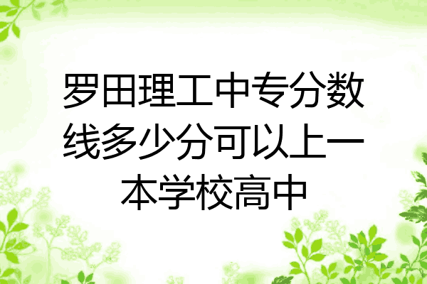 罗田理工中专分数线多少分可以上一本学校高中