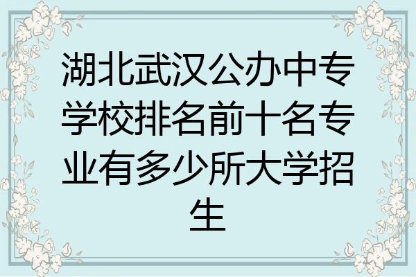 湖北武汉公办中专学校排名前十名专业有多少所大学招生