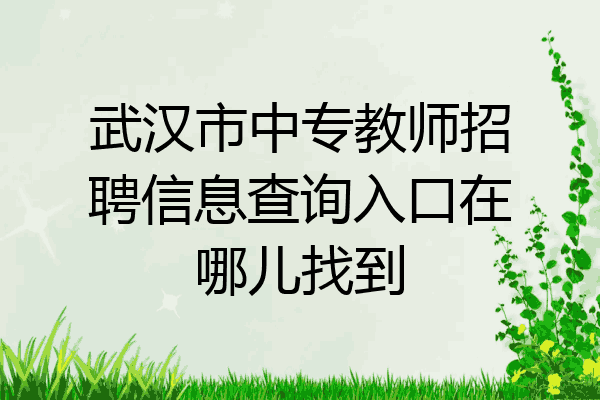武汉市中专教师招聘信息查询入口在哪儿找到
