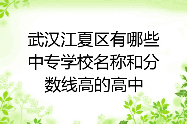 武汉江夏区有哪些中专学校名称和分数线高的高中