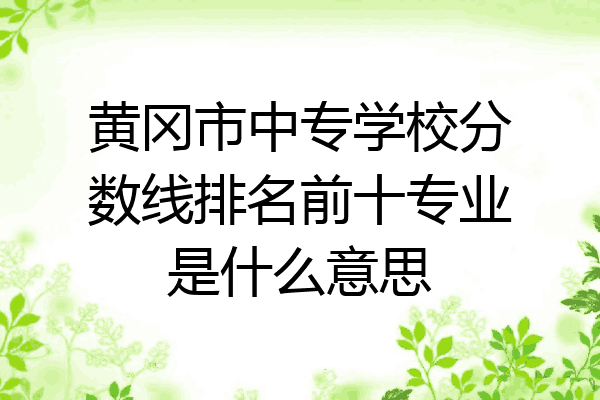 黄冈市中专学校分数线排名前十专业是什么意思
