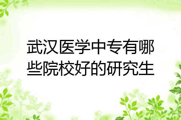 武汉医学中专有哪些院校好的研究生