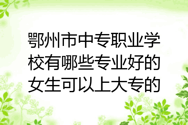 鄂州市中专职业学校有哪些专业好的女生可以上大专的