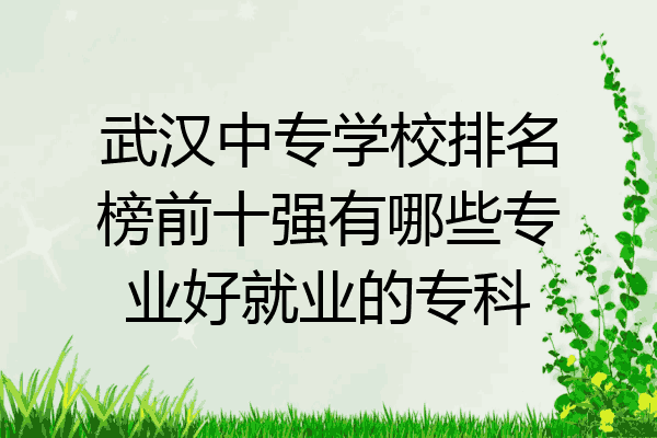 武汉中专学校排名榜前十强有哪些专业好就业的专科