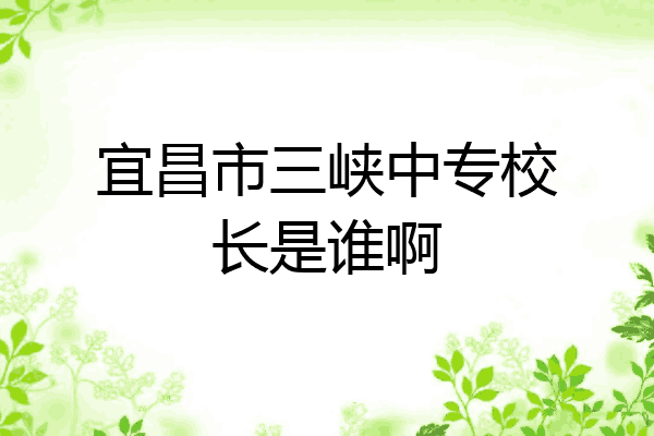 宜昌市三峡中专校长是谁啊
