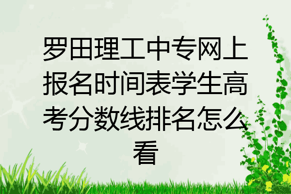 罗田理工中专网上报名时间表学生高考分数线排名怎么看
