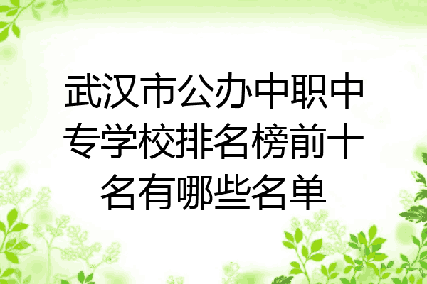 武汉市公办中职中专学校排名榜前十名有哪些名单