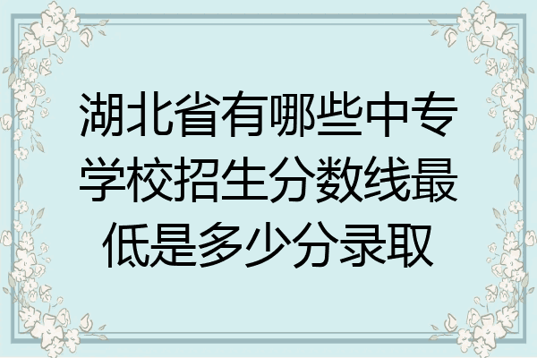 湖北省有哪些中专学校招生分数线最低是多少分录取