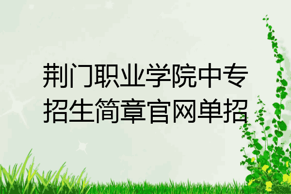 荆门职业学院中专招生简章官网单招