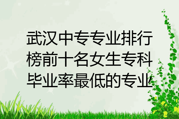 武汉中专专业排行榜前十名女生专科毕业率最低的专业