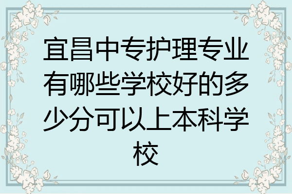 宜昌中专护理专业有哪些学校好的多少分可以上本科学校