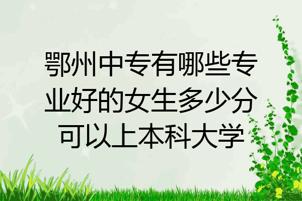 鄂州中专有哪些专业好的女生多少分可以上本科大学