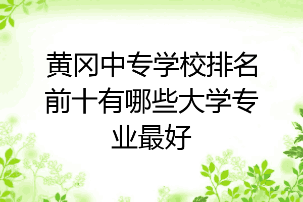 黄冈中专学校排名前十有哪些大学专业最好