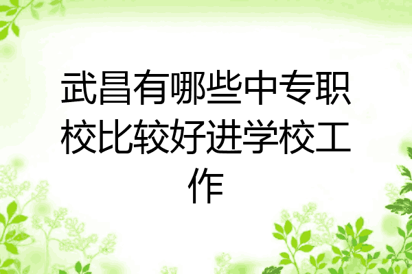 武昌有哪些中专职校比较好进学校工作