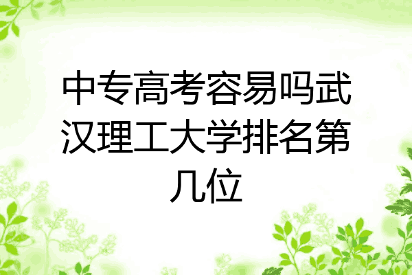 中专高考容易吗武汉理工大学排名第几位