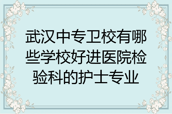 武汉中专卫校有哪些学校好进医院检验科的护士专业