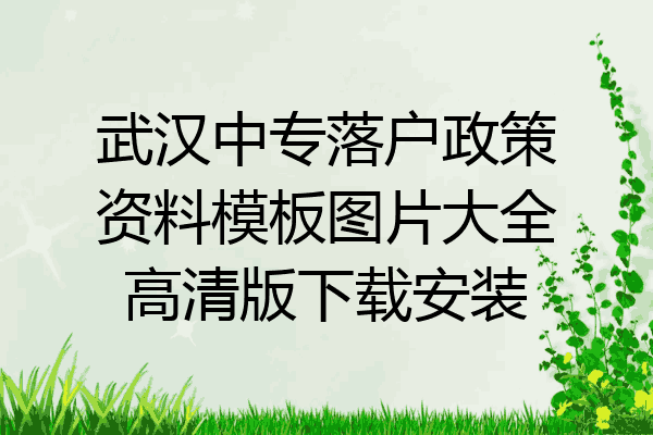 武汉中专落户政策资料模板图片大全高清版下载安装