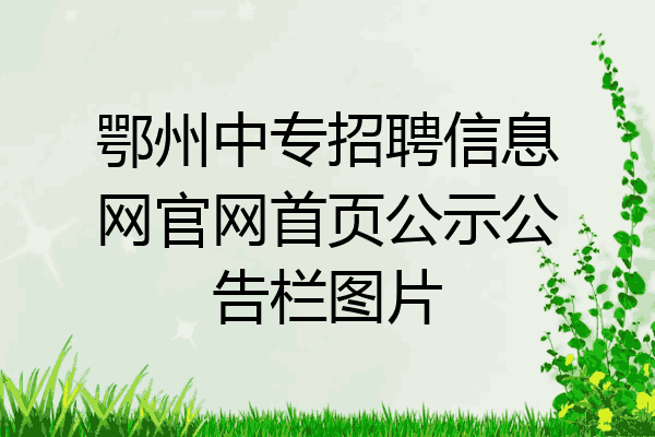 鄂州中专招聘信息网官网首页公示公告栏图片