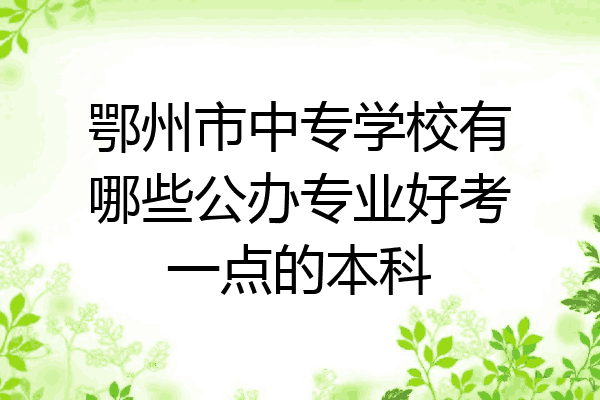 鄂州市中专学校有哪些公办专业好考一点的本科