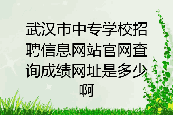武汉市中专学校招聘信息网站官网查询成绩网址是多少啊