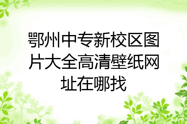 鄂州中专新校区图片大全高清壁纸网址在哪找
