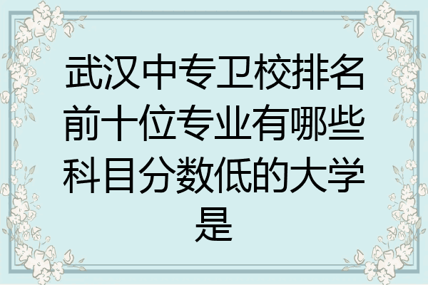 武汉中专卫校排名前十位专业有哪些科目分数低的大学是