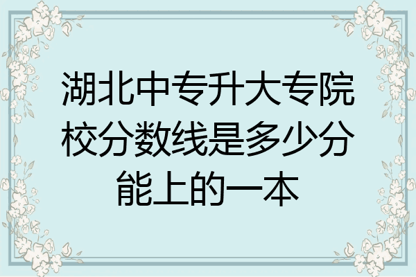 湖北中专升大专院校分数线是多少分能上的一本