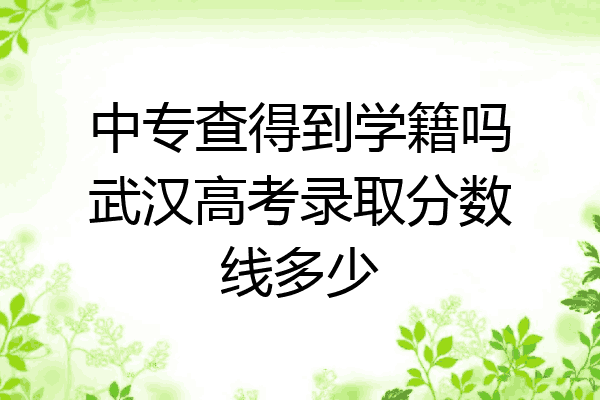 中专查得到学籍吗武汉高考录取分数线多少