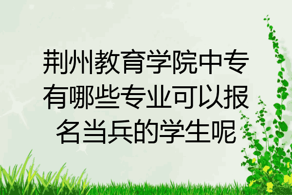荆州教育学院中专有哪些专业可以报名当兵的学生呢